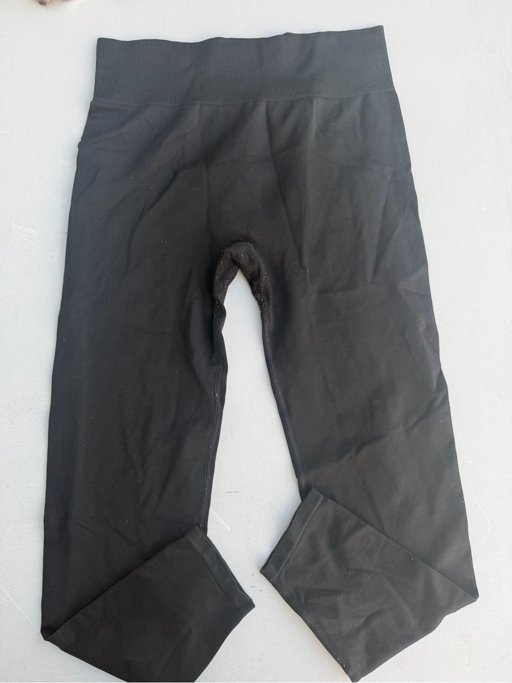PINK Victoria's Secret Black Ribbed-Waist Leggings